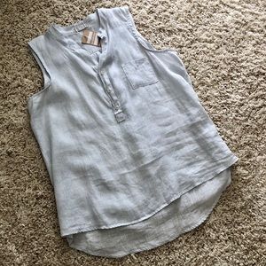 CP SHADES 100% linen sleeveless blouse
